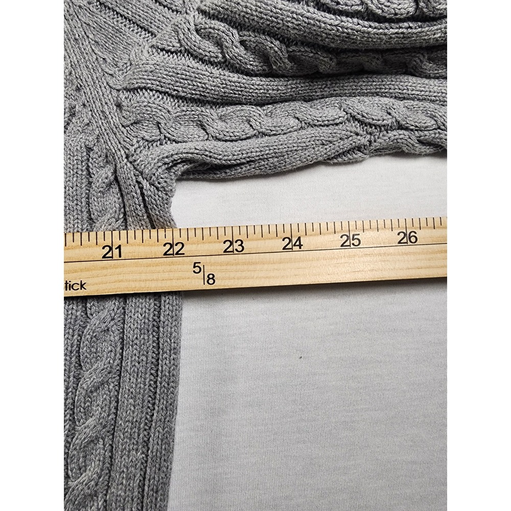Tommy Hilfiger Varsity Womens XXL Grey Cable Knit Crewneck Pullover Sweater Prep - Picture 3 of 8